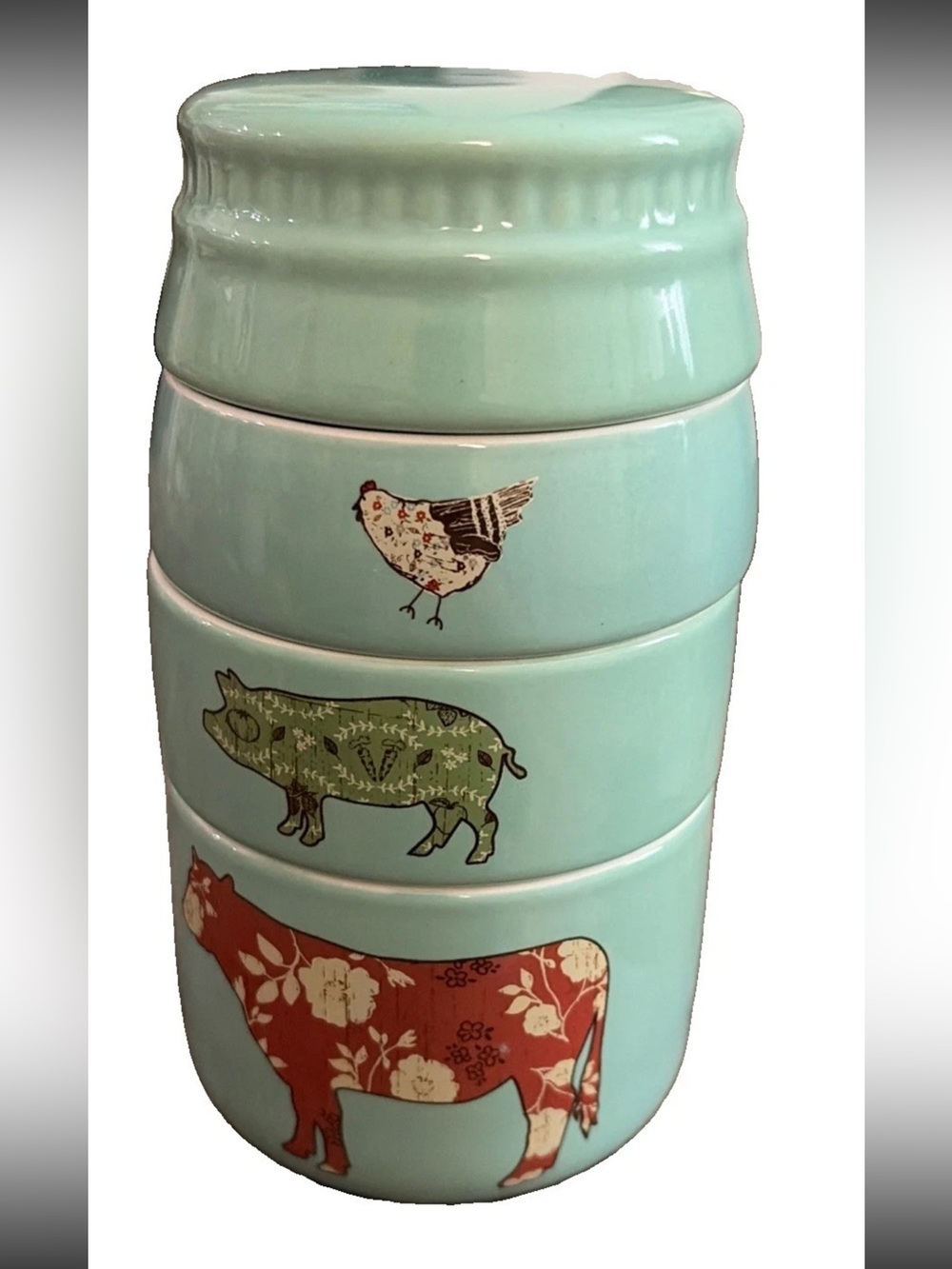 Live Simply Amylee Weeks Measuring Cup Nesting Set Teal Farmhouse Cottagecore